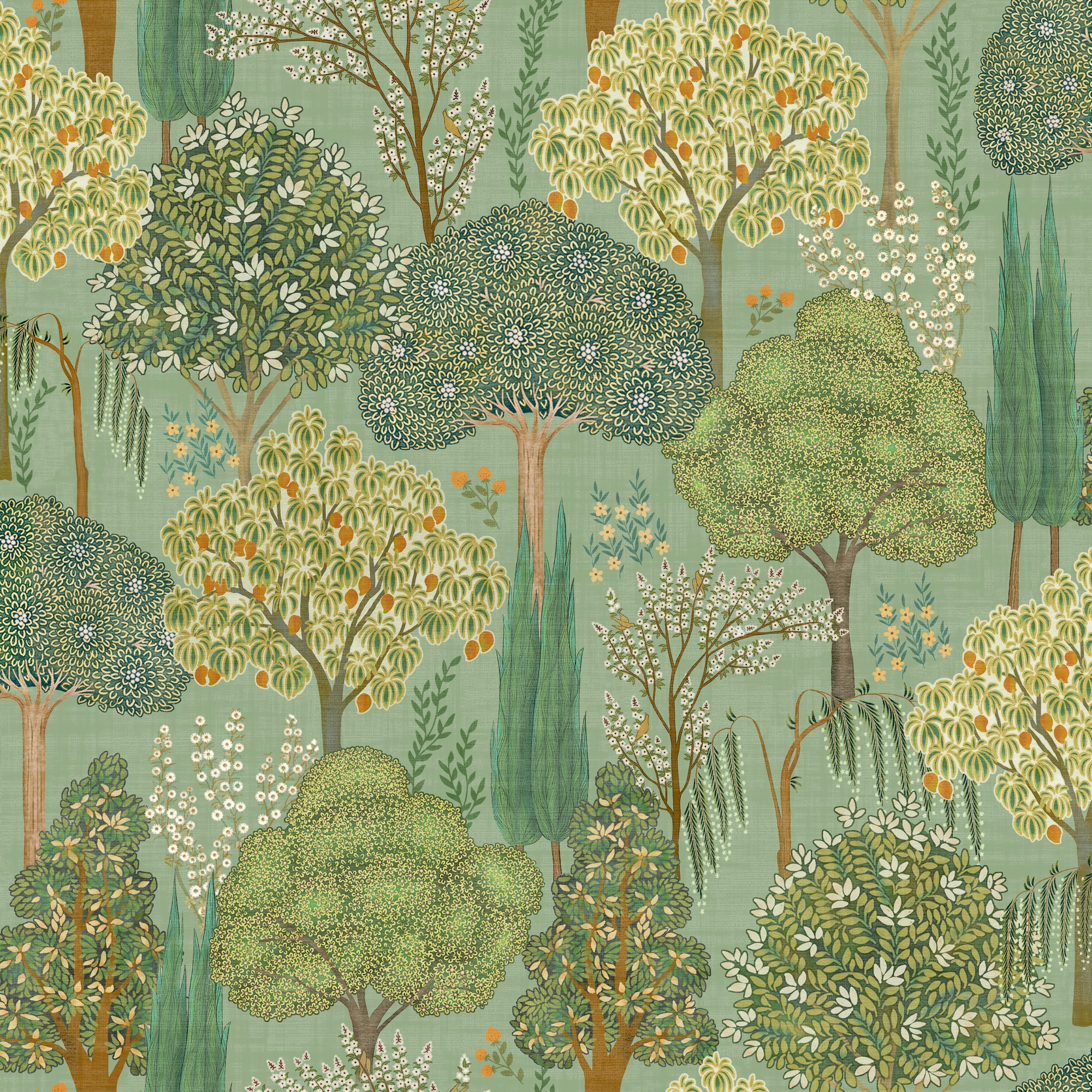 Persian Oasis Wallpaper 100040eh By Esselle Home In Sage Green